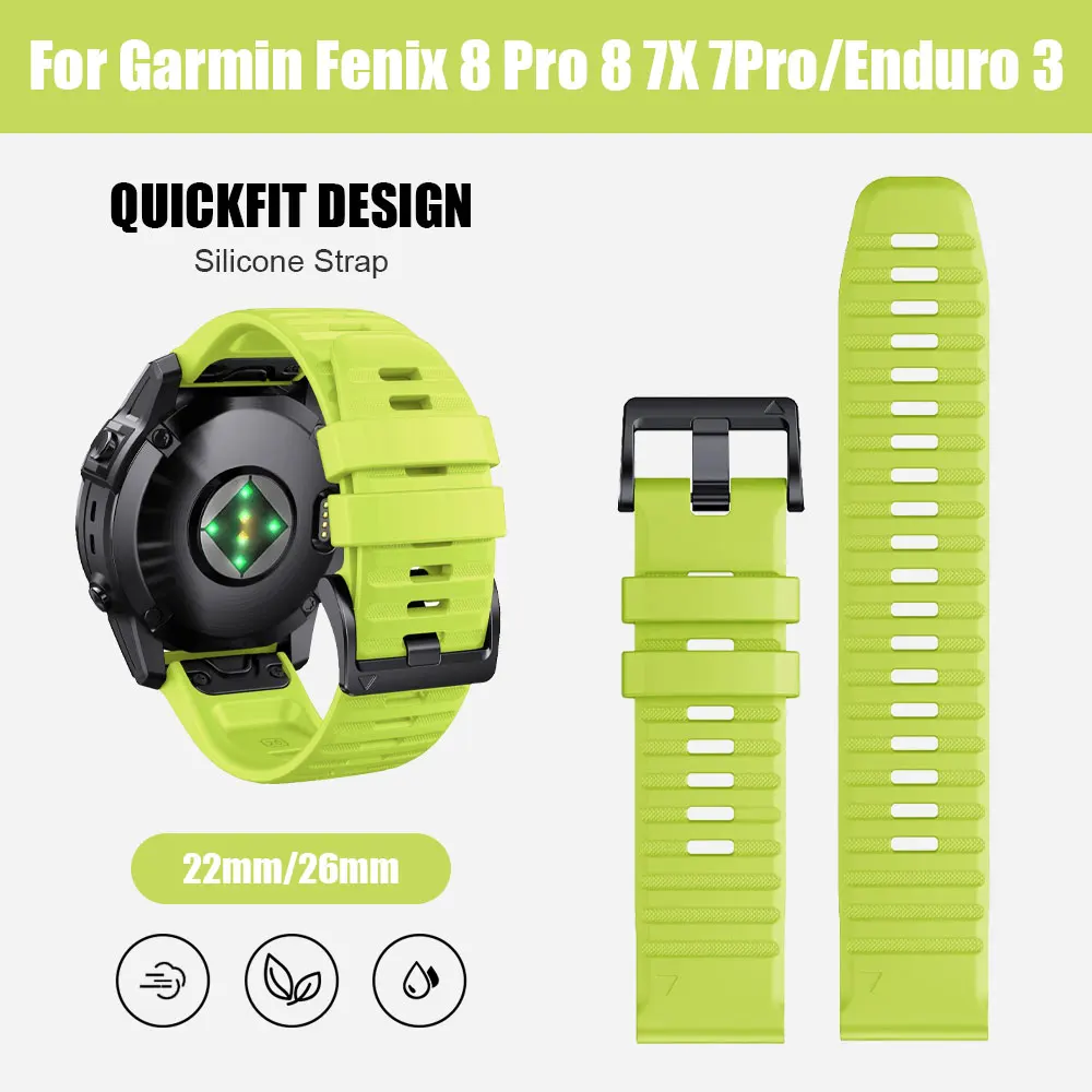 22/26 mm Silikon-Uhrenarmband für Garmin Fenix 8 Pro 8 7X/Instinct 2X/Tactix 8 7/Forerunner 965/Enduro 3 Ersatz-Uhrenarmbänder