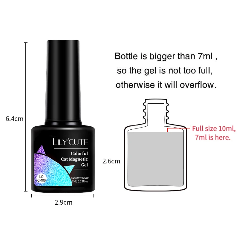 LILYCUTE 7ML Blue Cat Magnetic Gel Nail Polish Semi Permanent UV Magnet Gel Varnish Soak Off Sparkling Gel Polish Nail Art DIY