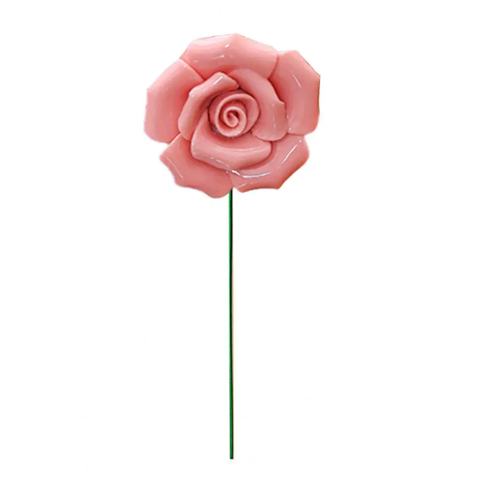 Shatter-resistant Ceramic Flower Ceramic Floral Decor Handmade Ceramic Flower with Stem Realistic Artificial Blossom Decoration