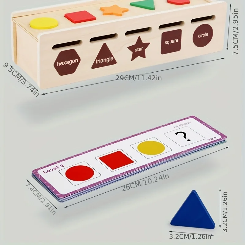 Montessori Wooden Shape Sorting Toys - Cognitively Promoting Puzzle Blocks - A Gift To Nurture Young Children's Imagination