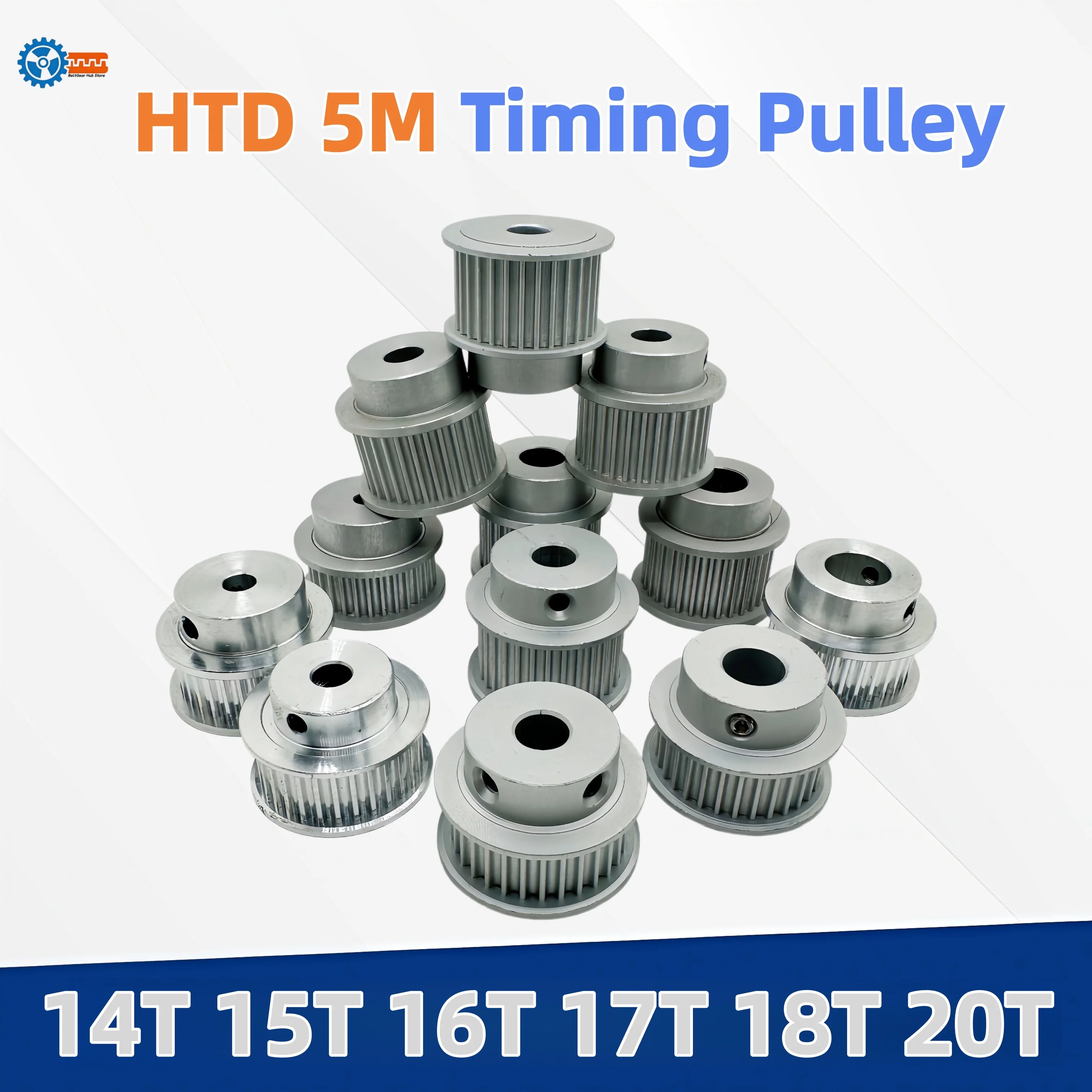 

HTD 5M Timing Pulley 14T 15T 16T 17T 18T 20T 14Tooth 15Tooth 16Tooth 17Tooth 18Tooth 20Tooth Drive Pulley HTD5M Synchronous Pull