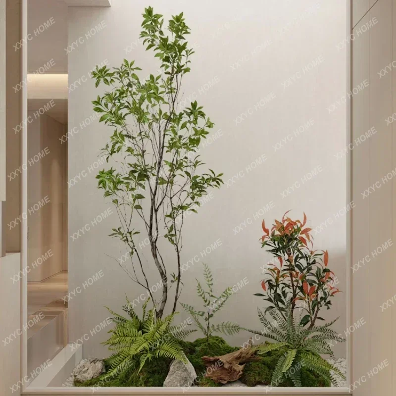 Plant Landscaping Indoor Fake Green Plant Landscape Fake Trees Large Window Stairs Floor Bonsai Combined Decoration