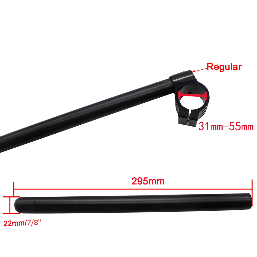 Black Motorcycle CNC Clip-ons Clip Ons Handlebar Handle Bar Fork Tube Cafe Racer 31 33 35 36 37 38 39 41MM 43mm - 55mm Aluminum