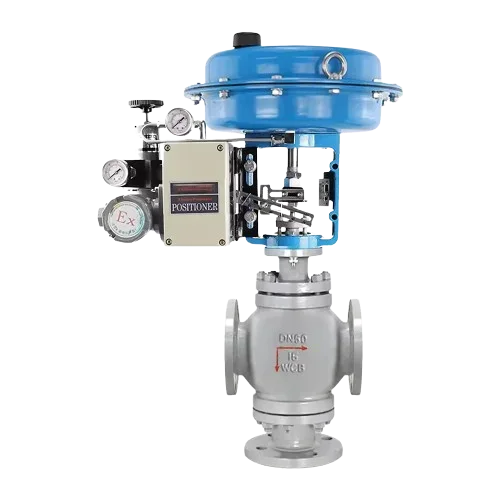 TLF DKV 3 Way Pneumatic Globe Valve Flanged Carbon Steel Control Valve WCB 3way Pneumatic Steam Modulating Valve