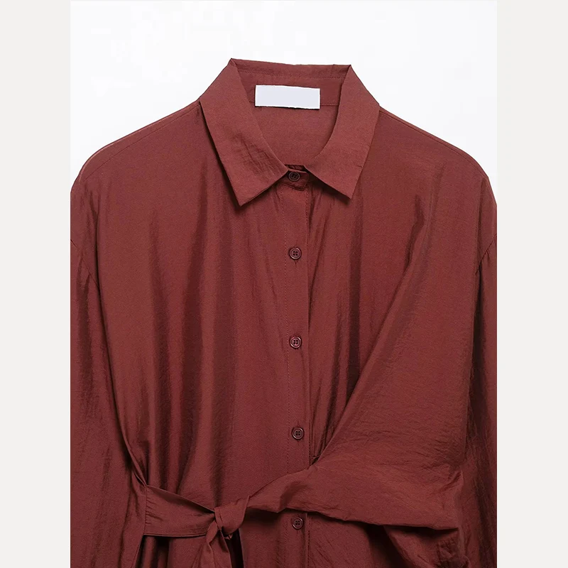 Printemps nouveau Sle femmes Faion trajet Long Sve ample irt Simple Match conception fibre de Polyester 00% décontracté irt