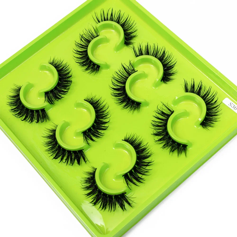 HBZGTLAD 6 أزواج أنثى تأثيري الرموش وهمية الكورية ماكياج نمط جديد المسامير الرطبة ثلاثية الأبعاد رمش السائبة بالجملة مانغا جلدة