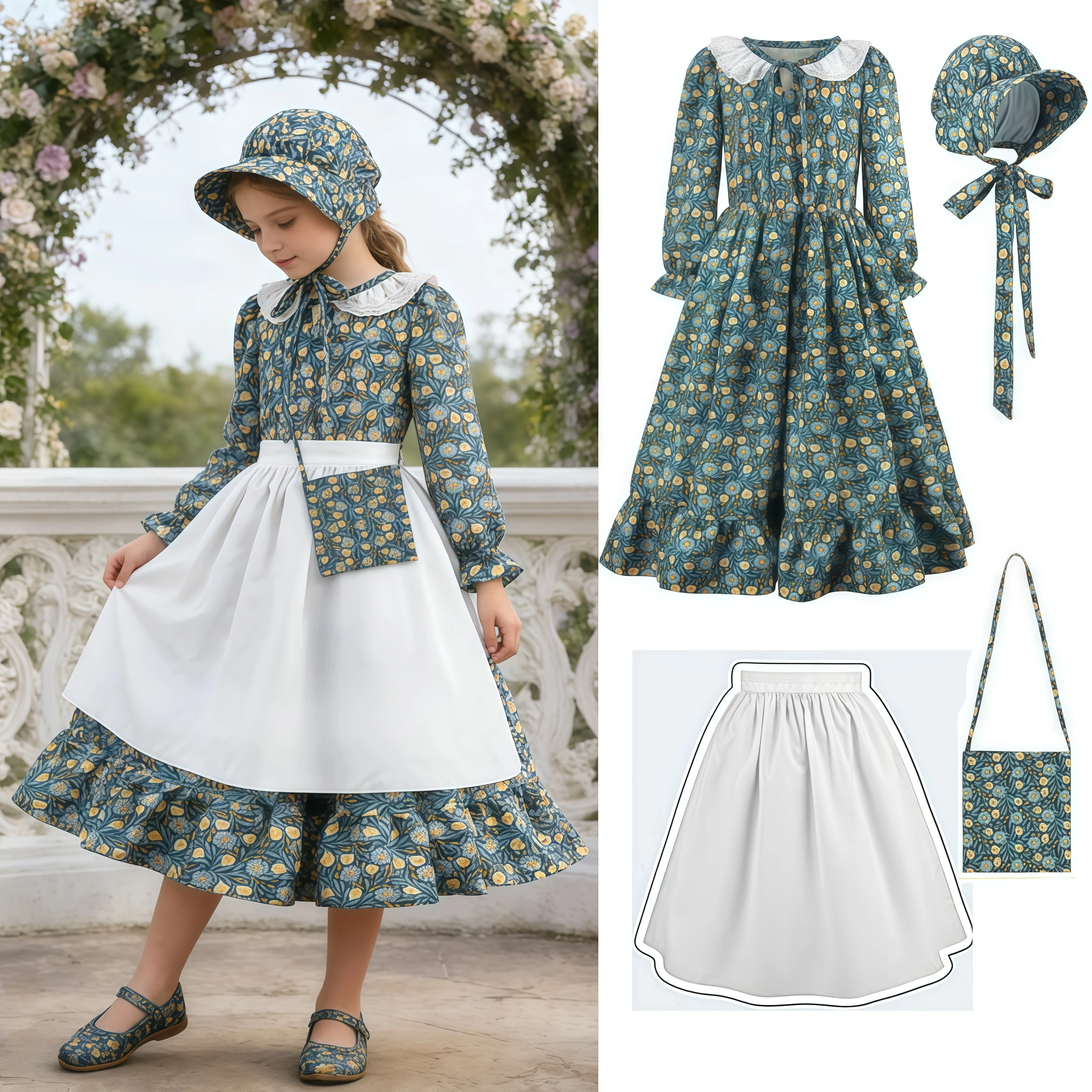 

Карнавальный костюм девочки-поселенки для Пурима, платье пионерки с фартуком для детей, наряд для Хэллоуина, выступлений и косплея