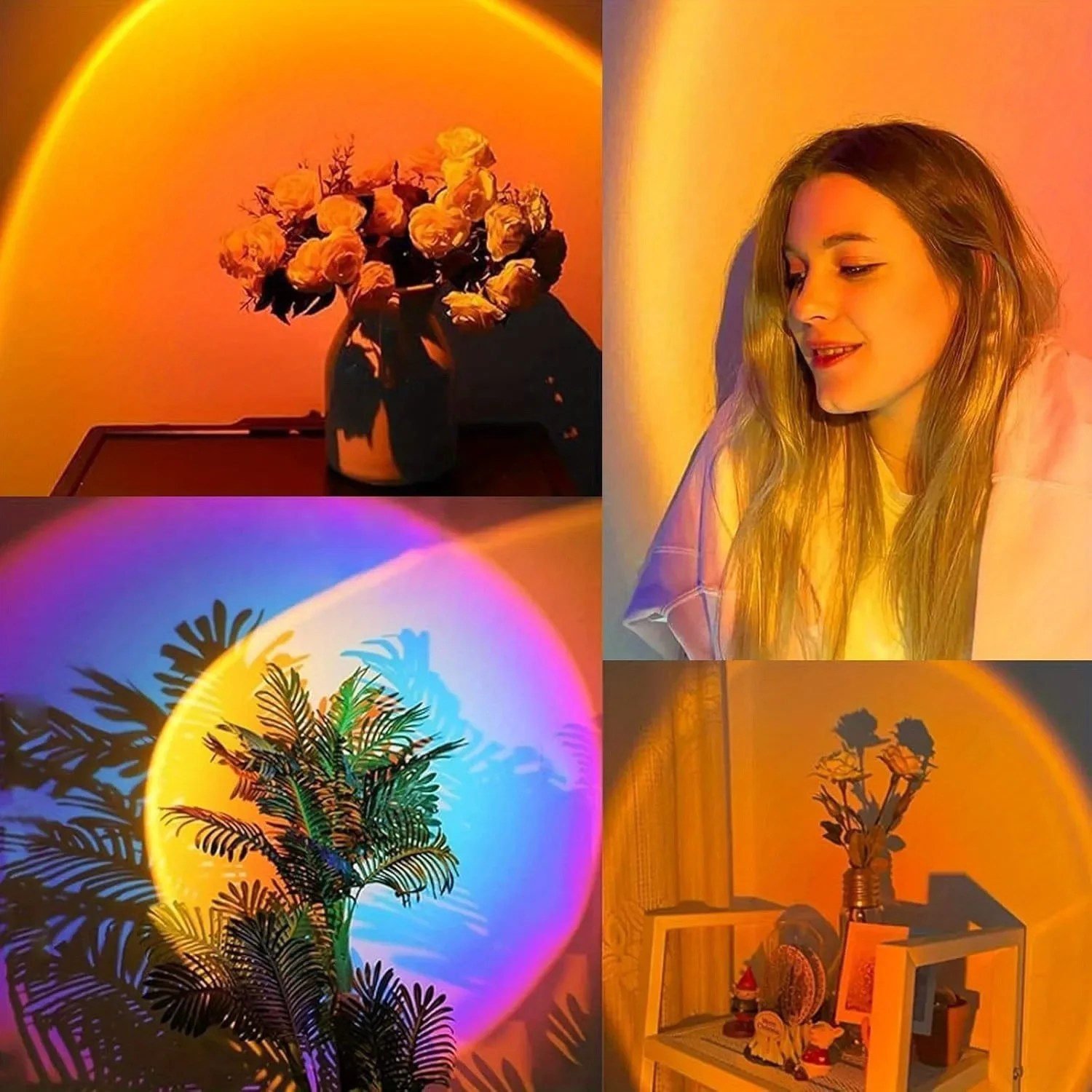 Mini Sunset Lamp 16 Colors  Projection Lamp with Remote Control  Dimmable Sun Lamp for Photography Selfie Home and Bedroom Decor