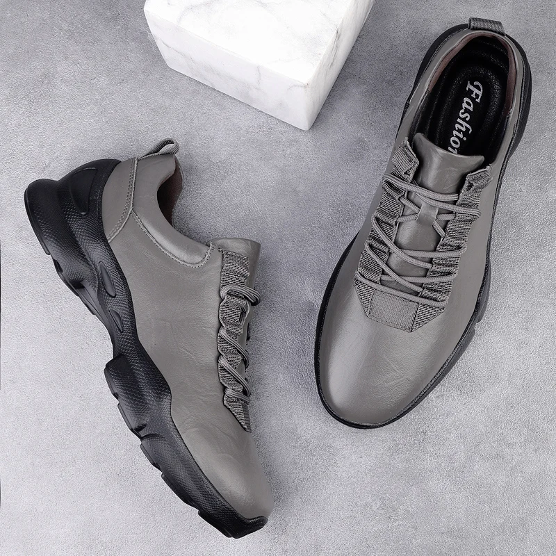 

Solid Color Men's Casual Shoes, High-quality Handmade Waterproof Banquet Anti Slip Wear-resistant Business Shoes Warm Versatile