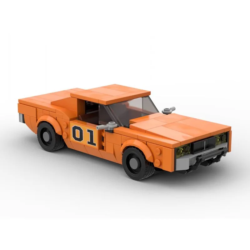 

330pcs MOC General Lee Dodge Charger Retro Assembled Children's Toy Bus Small Particles Bricks Car Door Opened Vintage Gifts