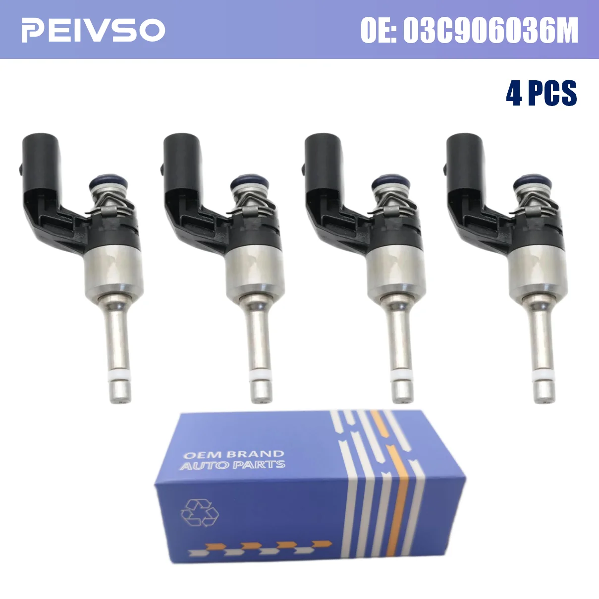 4PCS 03C906036M Fuel Injector Fit for Seat ALHAMBRA ALTEA LEON TOLEDO 3 4 IBIZA 4 1.4 TSI 2007-2015 CAXC CAXA