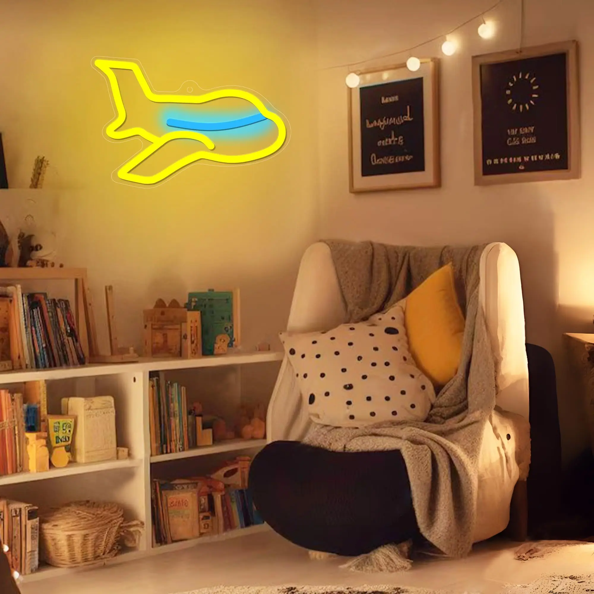 航空機のネオンライト、旅行愛好家に最適、航海をテーマにしたスペース、USB電源、調光可能なスイッチ