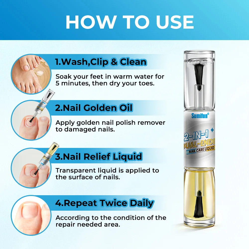 1/3/5pc 10ml Double Head Nail Care Liquid With Box Gentle External Nail Care Solution