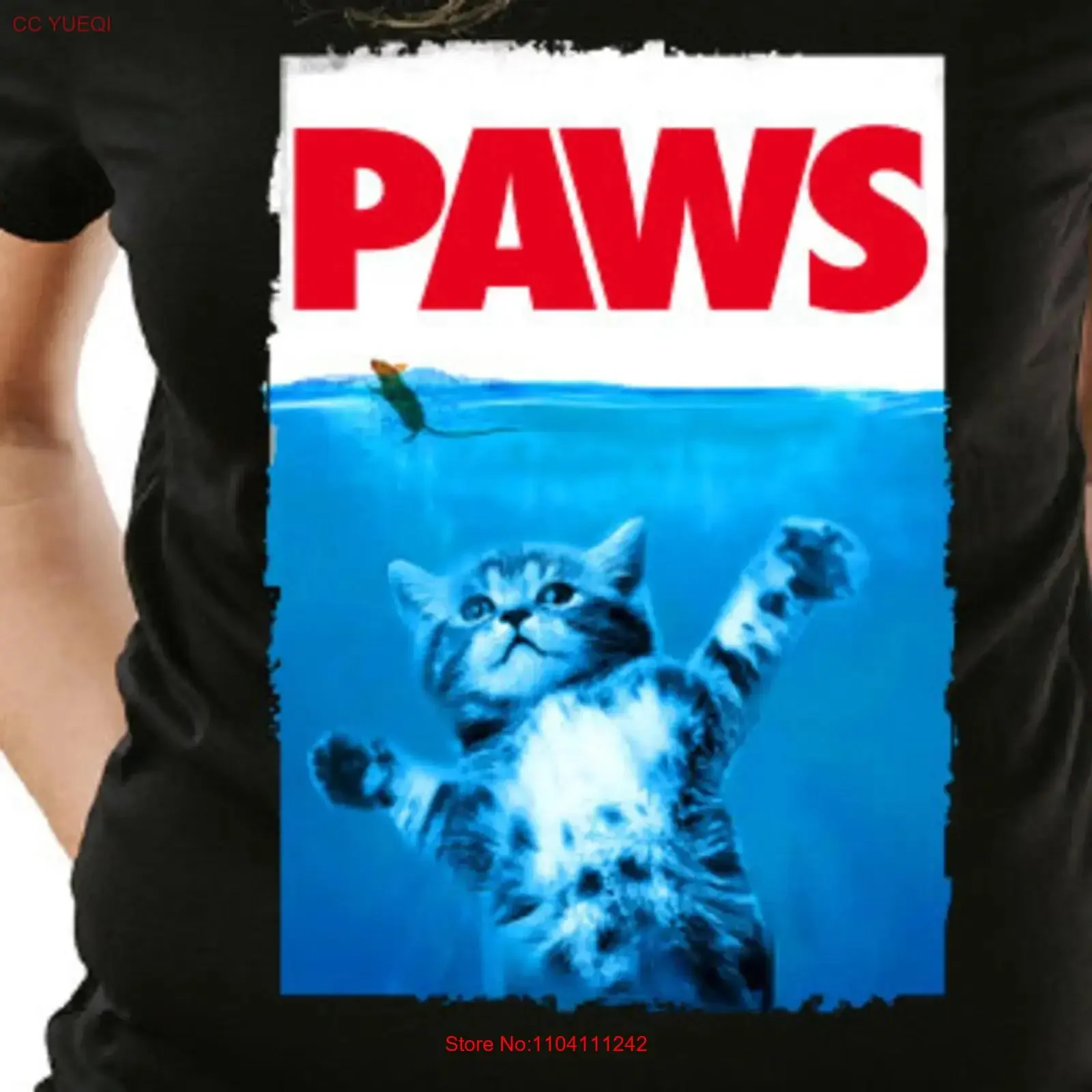 Funny Paws Cat and Mouse T Shirt Movie Mashup Parody tee Mens Ladies Womens Youth Kids MLG 1192 vintage Washed designer clothes