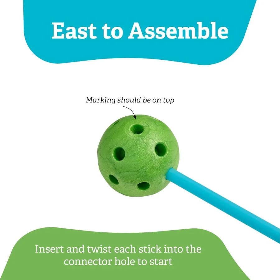 132ピースの砦構築キット - 接続スティックとボール付き屋内プレイエンジニアリングセット - Pl用のクリエイティブなSTEM構築おもちゃ