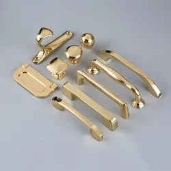 KK&FING European Simple Light Luxury Bright Gold Kitchen Cabinet Door Handles Zinc Alloy Drawer Pulls Wardrobe Handle Hardware