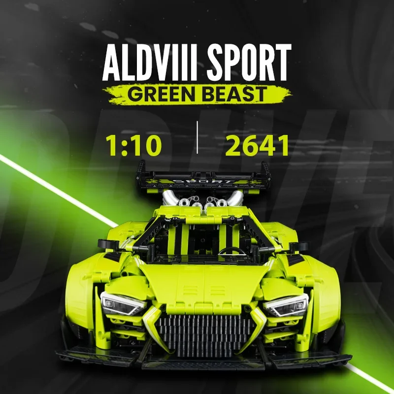 2641 قطعة مدينة التقنية Audied R8 سيارة رياضية MOC Supercar نموذج اللبنات لتقوم بها بنفسك سباق السيارات الطوب لعب للأطفال هدايا #5