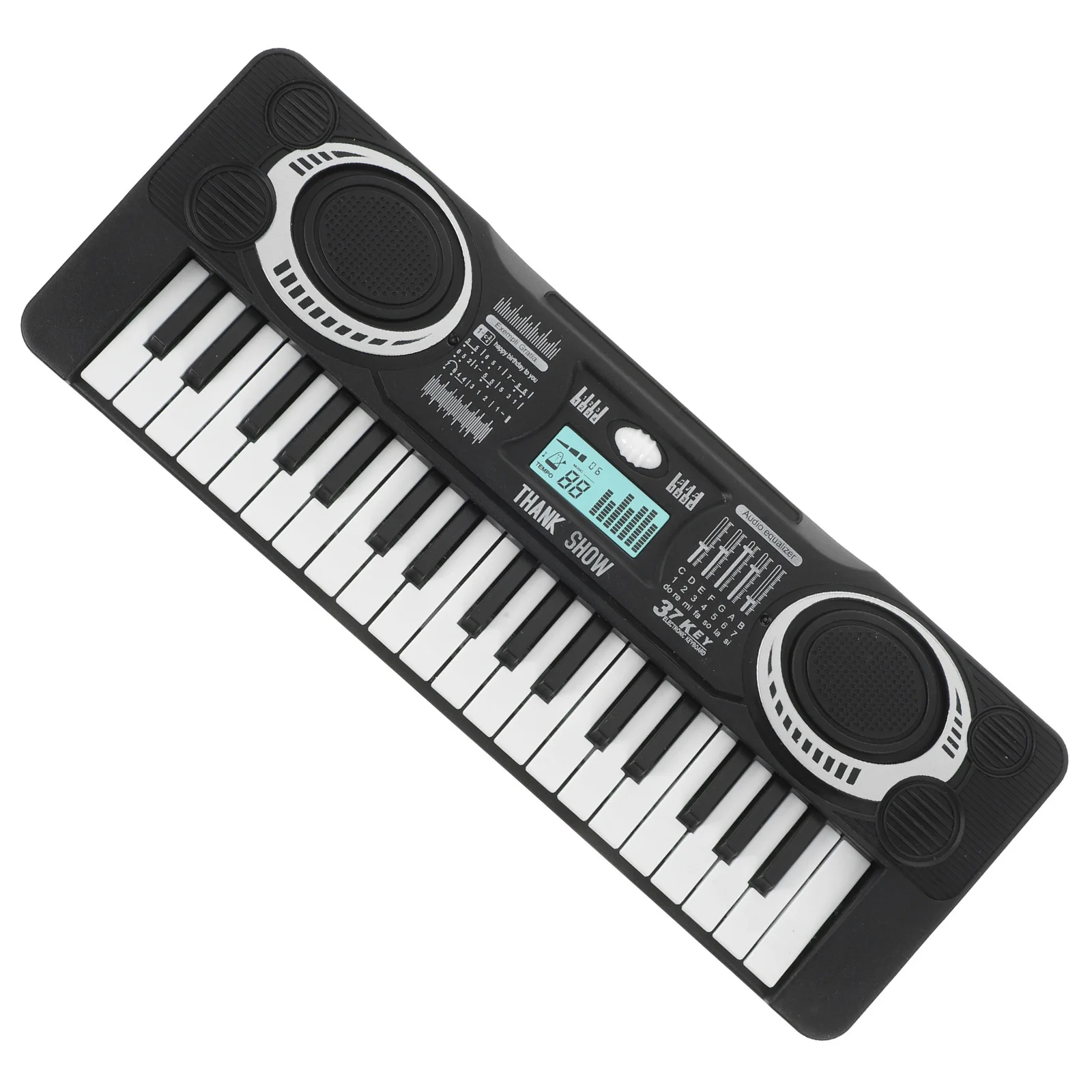 

1Pcs Piano 37 Keys Smooth Design Music Educational Instrument for Hand Eye Skills Portable Black Electronic