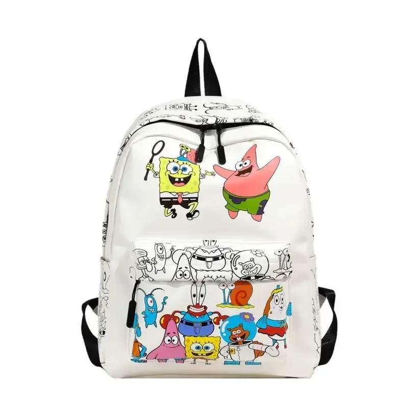 Nueva mochila bonita de dibujos animados de Bob Esponja, pantalones cuadrados, regalo para niña y niño, bolso escolar, regalo para estudiantes