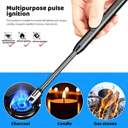 1/2/5pcs Windproof Kitchen Electric USB Lighter Candle BBQ Gas Stove Ignition Gun Camping Rechargeable Arc Flameless Lighter