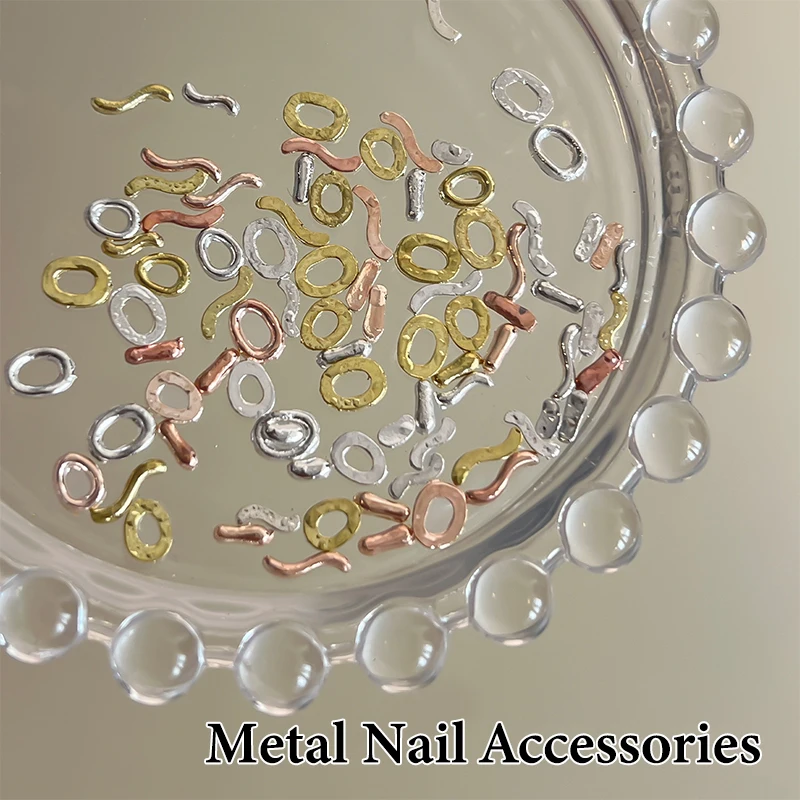 20 pezzi di ciondoli per nail art intrecciati barocchi, gioielli in metallo irregolari, fondo piatto, accessori ovali a forma cava per unghie creative