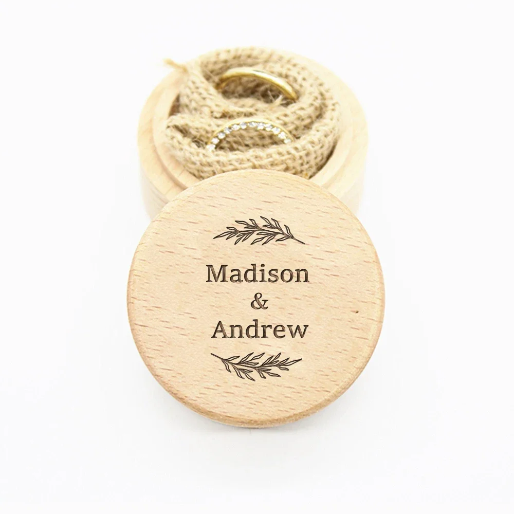 Personalised Wedding Ring Box Custom Wood Ring Box Anniversary Gift Wedding Ring Keepsake Engraved Ring Bearer Boxes