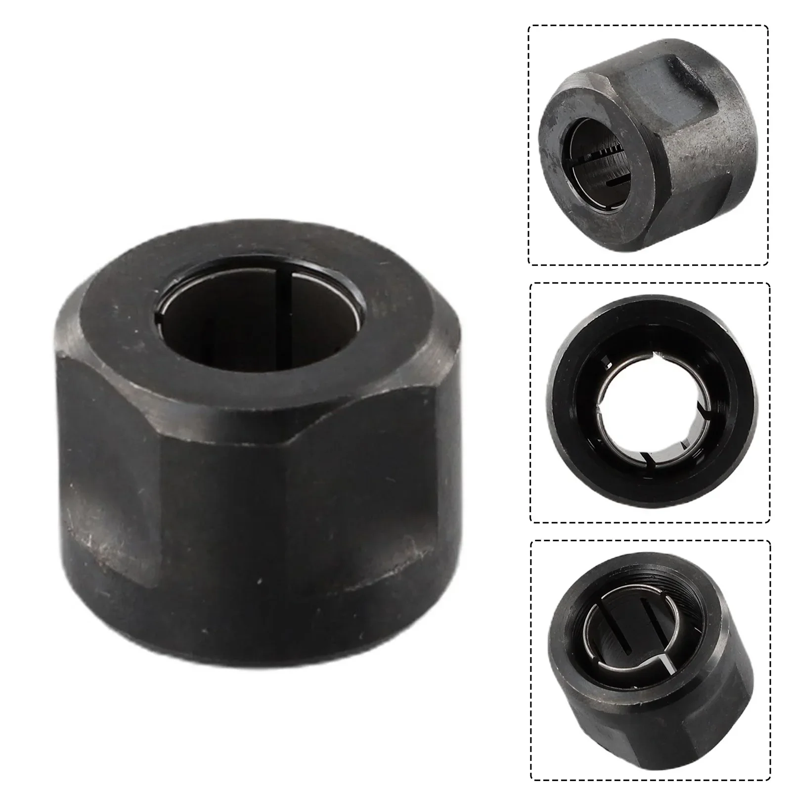 Nut Plunge Router Collet Nut 21*27mm Black Engraving Trimming Machine Female Thread 19.5mm For 3612 High Quality