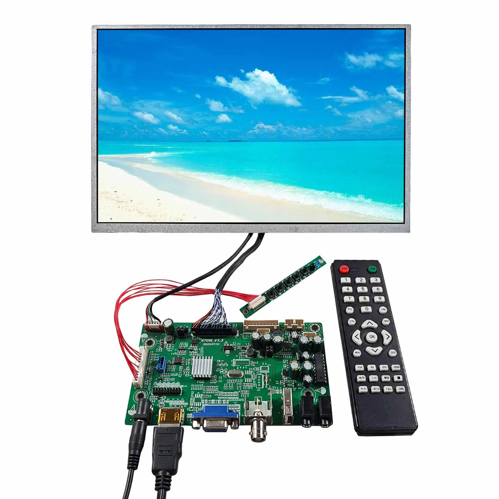 

VGA AV USB BNC LCD Controller Board 12.1in G121HAX01 1920x1200 Touch LCD Screen