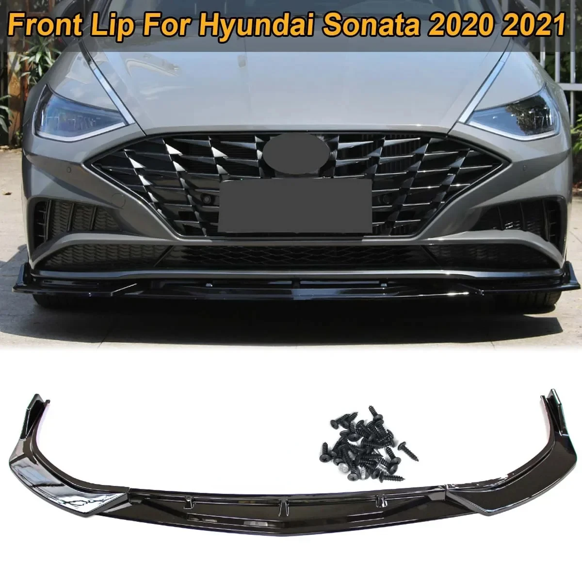 

For Hyundai Sonata 2020 2021 Front Bumper Lip Chin Spoiler Splitter Diffuser Bodykit Protection Guard Deflector Car Accessories