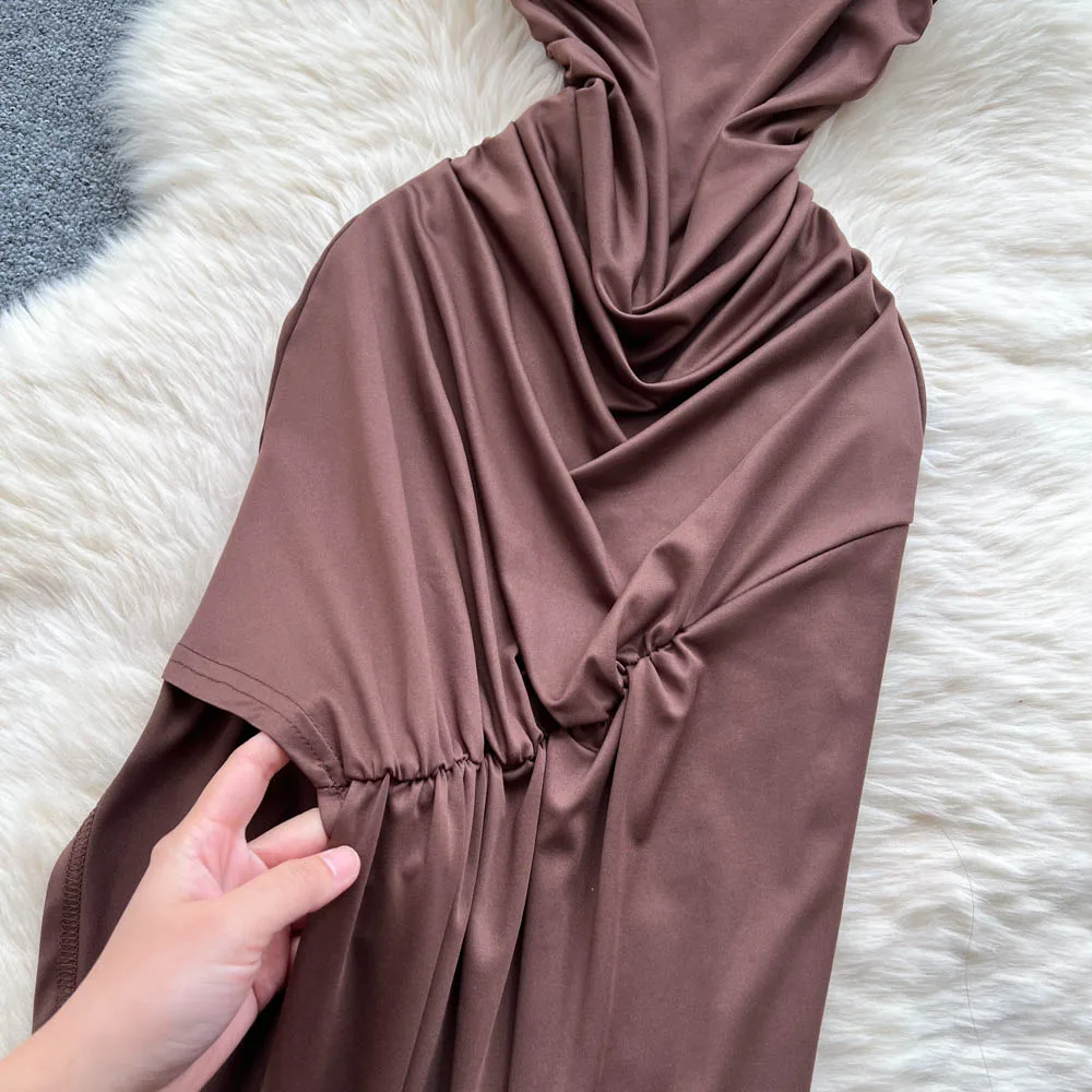 Chic vintage sleeveless split pencil dress Elegant Fairy korean fashion Boho Sundress women clothing Long dress