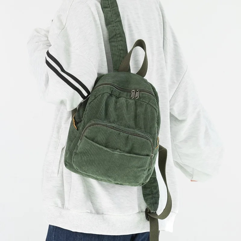 Sztruks kobiety mały plecak Vintage Feminina szkoła Mini plecak kobiety Bagpack kobieta jednolity dla dziewczyn Mochilas маленький рюкзак