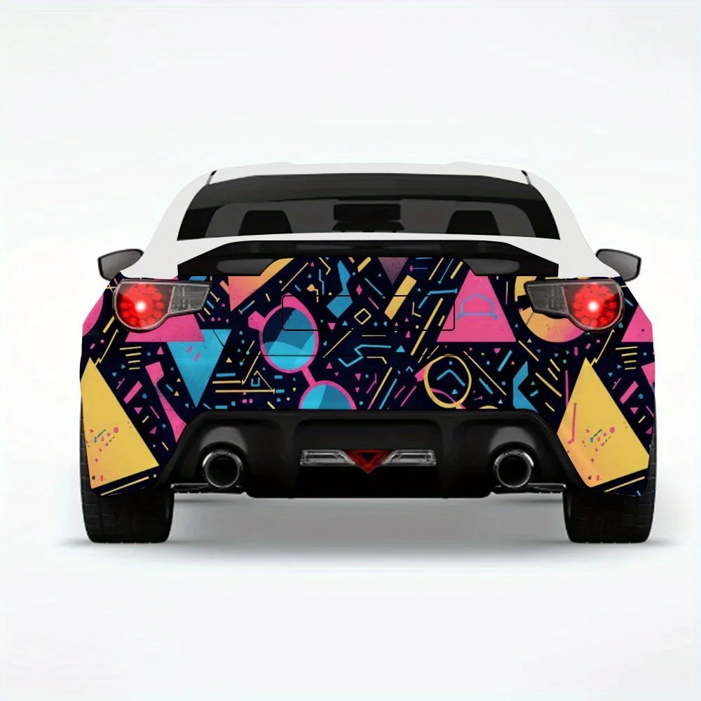 

Ретро геометрическая забавная автомобильная наклейка, автомобильные виниловые обертки для украшения и защиты - водонепроницаемая самоклеящаяся виниловая наклейка