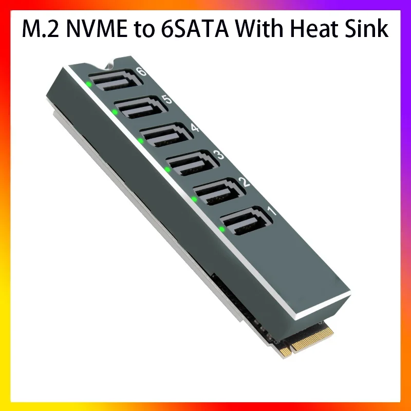 

Карта адаптера M.2 NVME — Sata 3.0 Интерфейс PCI-E — Sata * 6 ASM1166 Основное управление Smart Indicatos Light Ph516 Warrior 6Gps