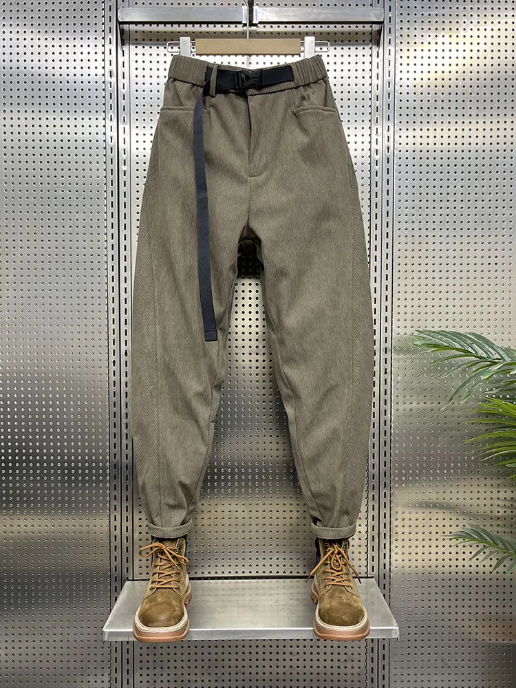 

Spring High Quali Men's Casual Pants Belt Design Loose Dad Jeans Harlan Workwear Trousers Youthful Vitali Sle Fce Lined