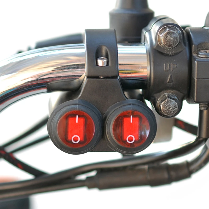 7/8\'\' 22mm Motorcycle Aluminum Alloy Handlebar Switches Waterproof 2 Files + 3 Files Headlight Fog Spot Light ON/OFF 12V