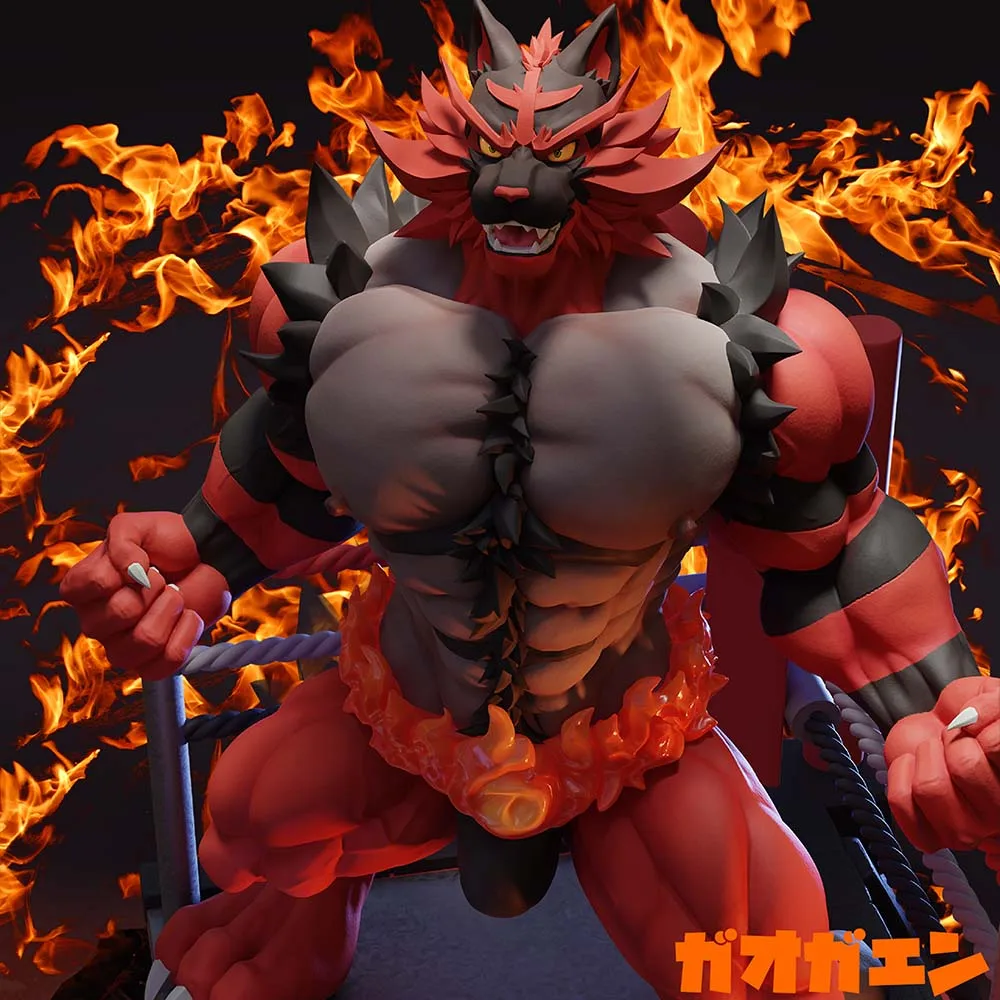 23Cm Gk Pokemon Incineroar Anime Action Figure Limited Edition Statue Collection Model Ornament Garage Kit Toys Gift