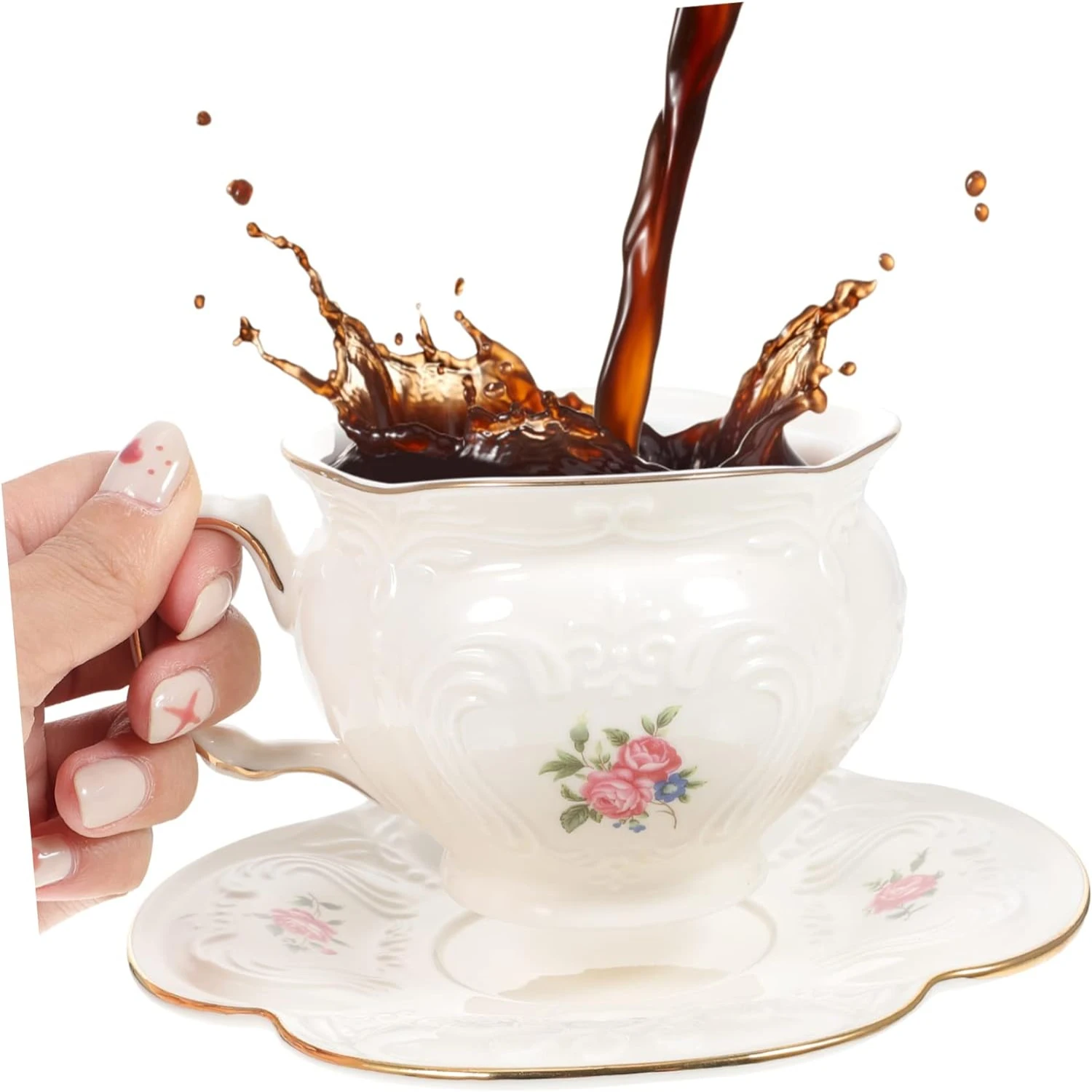 Elegant, Stylish, Masculine Ceramic Tea Set - Delicate Touch for the Perfect Morning Ritual - Bulk Coffee Mugs and Saucers for M