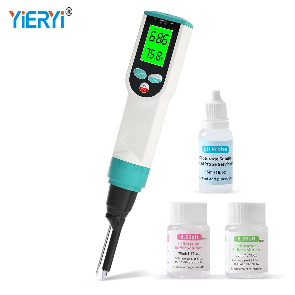 Digital Food PH Tester Waterproof Thermometer High Accuracy Meat Cheese Dough PH Meter Detector Kit for Yeast Sausage Jam Sushi