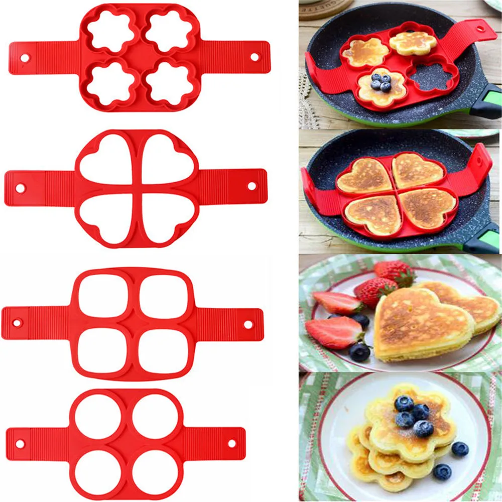 Porous Egg Pancake Mold Multi-style Food Grade Silicone Non-stick Fried Egg Formed Fried Egg Mold Kitchen Baking Accessories