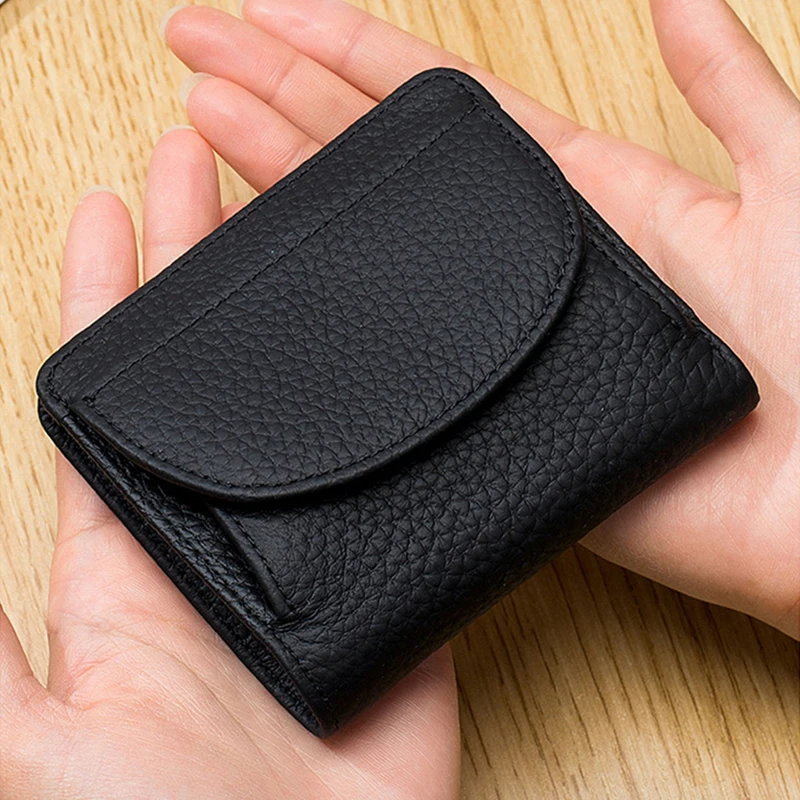

Genuine Leather Women's Wallets RFID Card Holder Wallets for Female Short Portable Coin Purses Luxury Designer Women Wallet