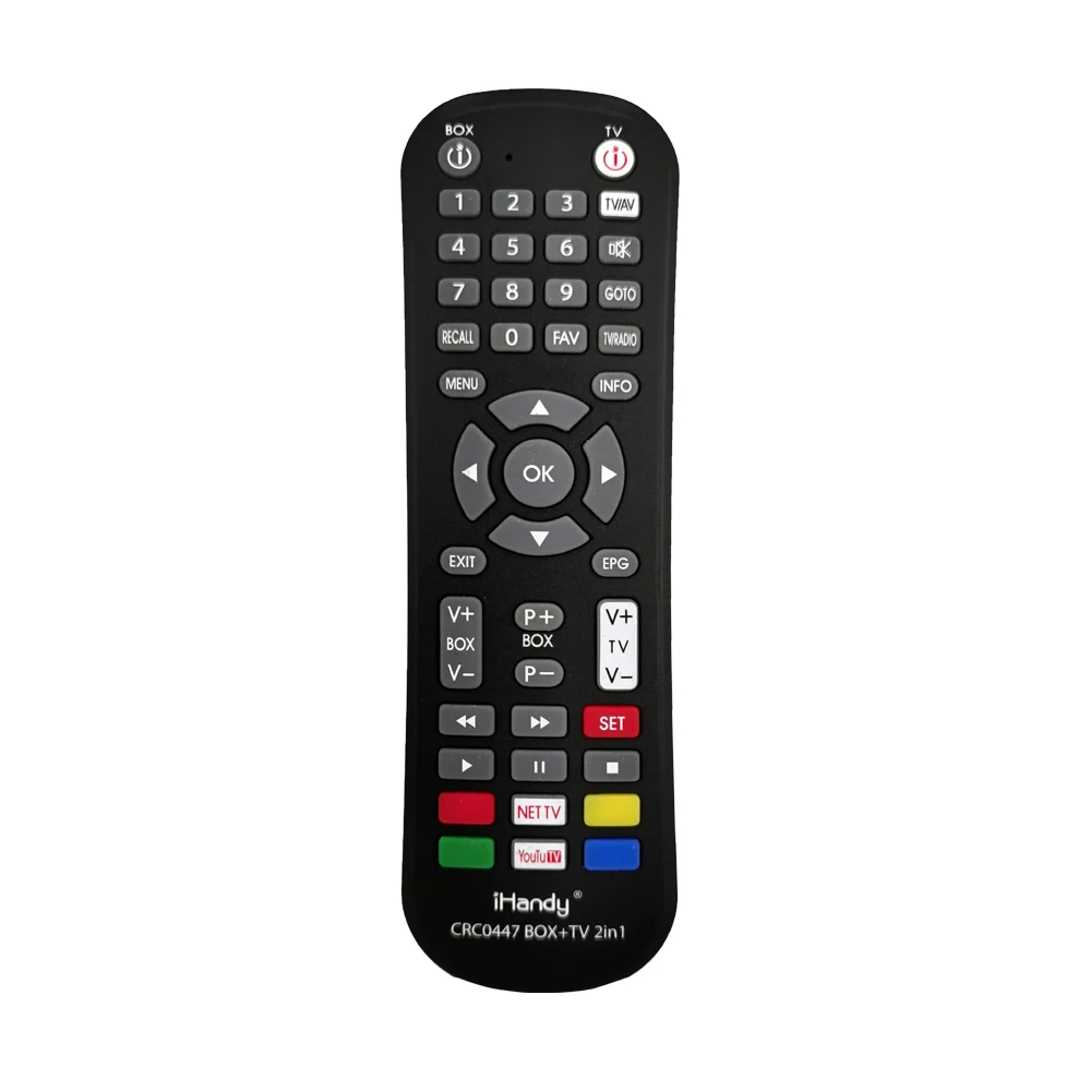 Сменный пульт дистанционного управления системы для BOX + TV 2 в 1, ТВ-приставка, IPTV, телеприставка DVB-T2, универсальный на русском языке CRC0447