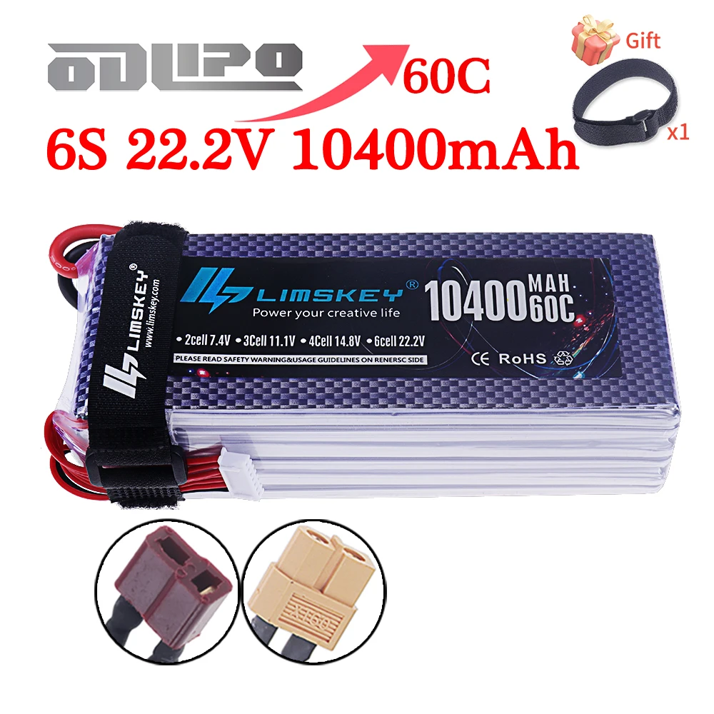 22.2V 10400mAh 6S Lipo Battery For RC Drone FPV Car Truck Helicopter Spare Parts 22.2V Battery With XT60 Deans T Connector