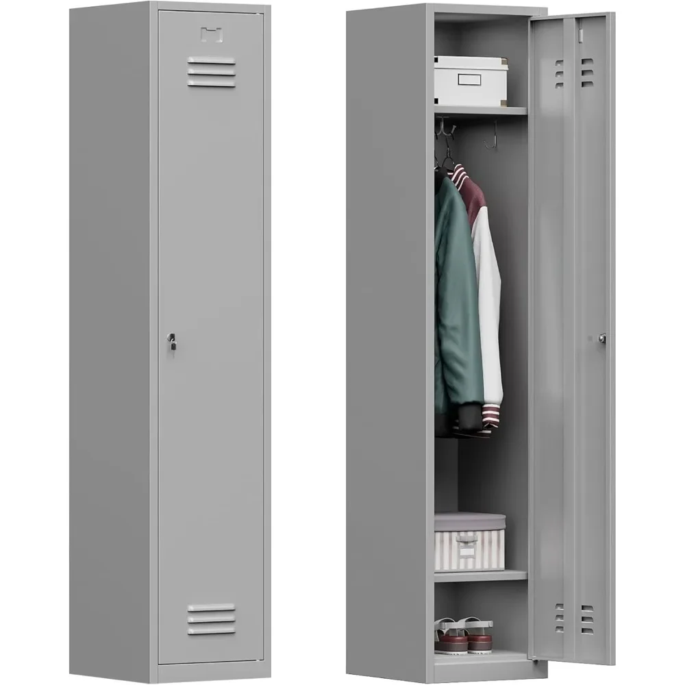 

Metal Lockers for Employees with Keys, 71" Tall Steel Storage Cabinet with Lockable Door, Metal Storage Locker for School Office