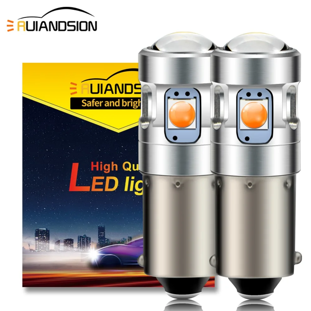 

Ruiandsion 2Pcs BA9S Car LED Bulbs 3030 Chip 4SMD Non-Polarity 10-30V Auto Interior Reading Dome Lamps Bulb License Trunk Lights