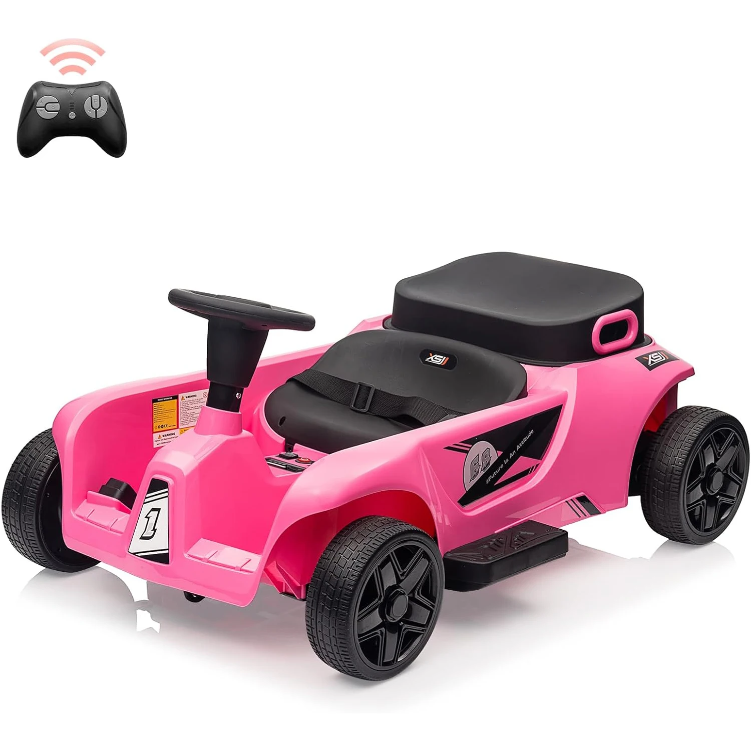 Auto da giro elettrica a 4 ruote da 24 V per bambini, 2 posti con doppi motori da 120 W, telecomando per genitori e 2 modalità di guida Luci a LED, musica