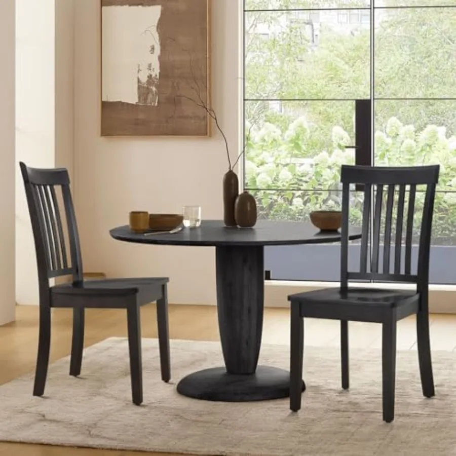 

Wooden Dining Room Chairs Set of 2 Spindle High Back Windsor Kitchen Side Chair Farmhouse Dining Chairs for Kitchen Dining Room