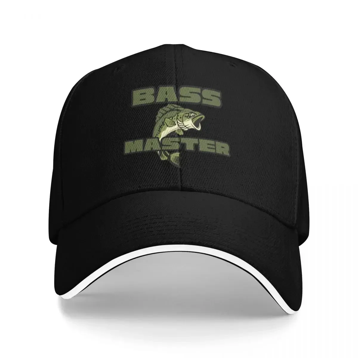 Bass Master Funny Fishing Design Baseball Cap Luxury Hat Custom Designer Cap Men Women's