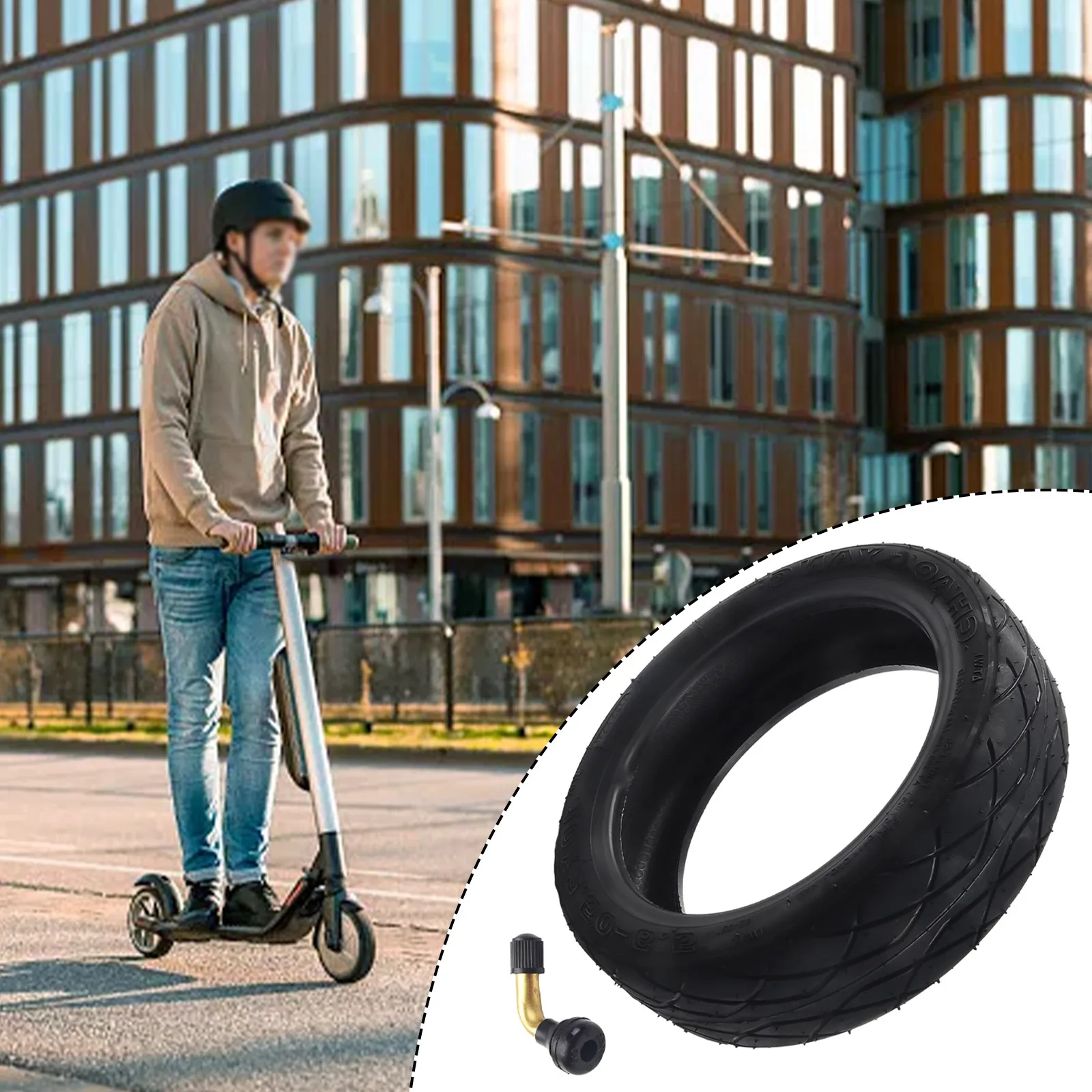 Outdoor Sports Tire 10 Inch 233x233x68mm About 590g Black Gas Nozzle Rubber Wearproof Electric Scooter  Outdoor