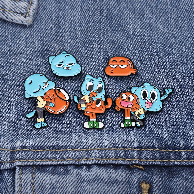 

The Amazing World of Gumball Series Button Badge Brooch Cartoon Metal Badges Cute Shirt Bag Decoration Accessories Creative Gift