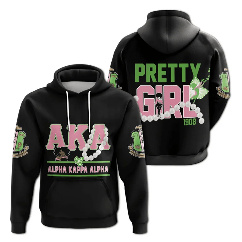 3D Over Printed Hoodies AKA Sororities Tops Pattern Tattoo Man Women Unisex Outwear Pullover Sweatshirt Casual Women Clothing